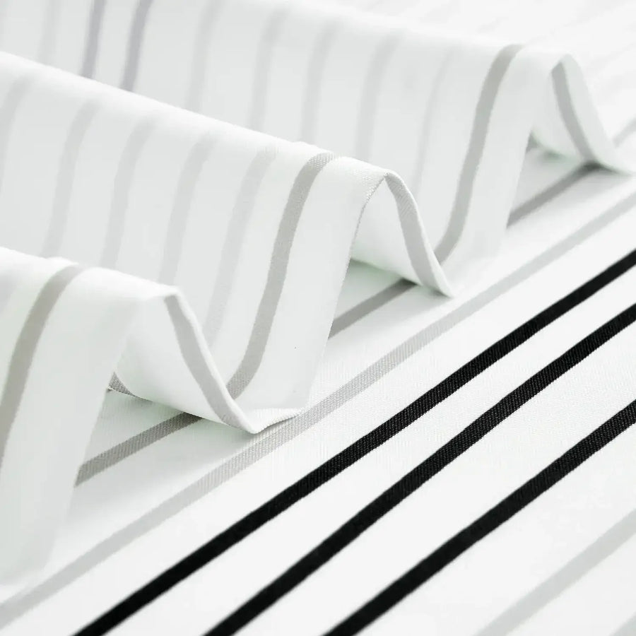 Two-Tone Striped Shower Curtain - Jinchan Home