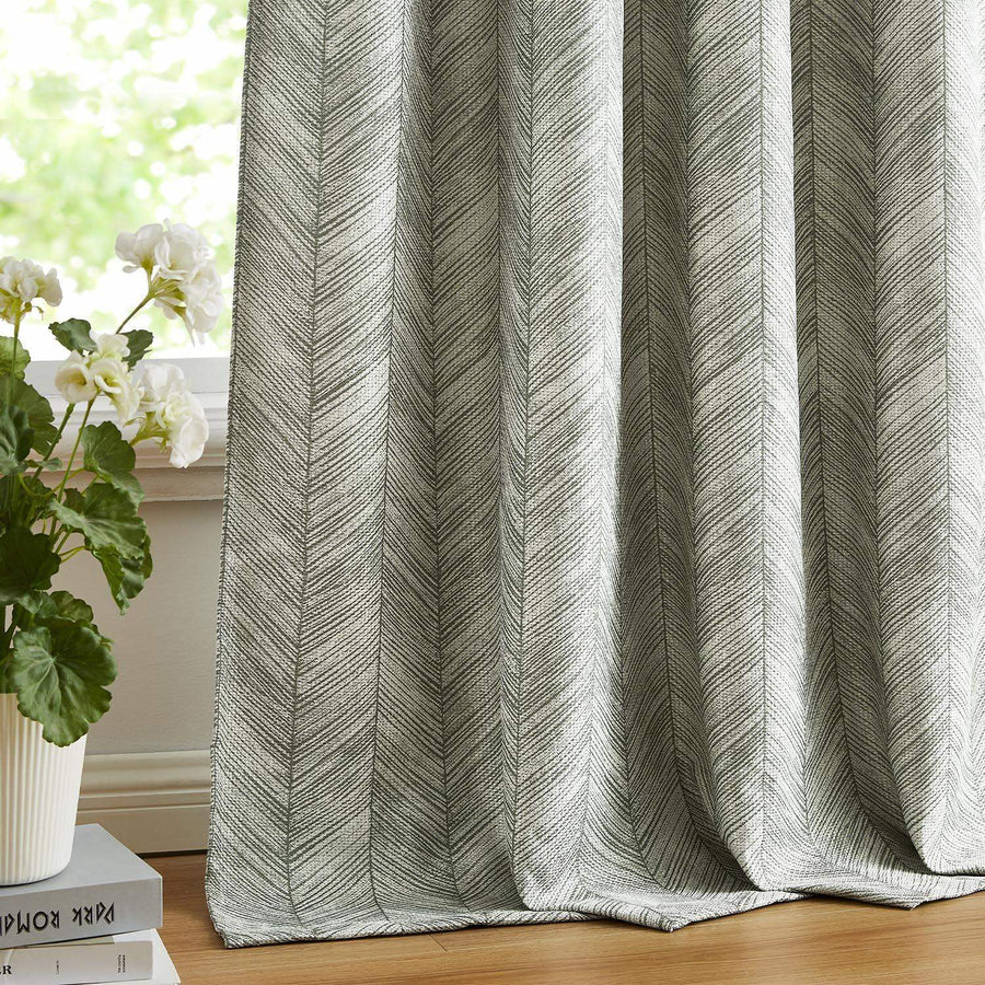 Herringbone Textured Curtains - Jinchan Home