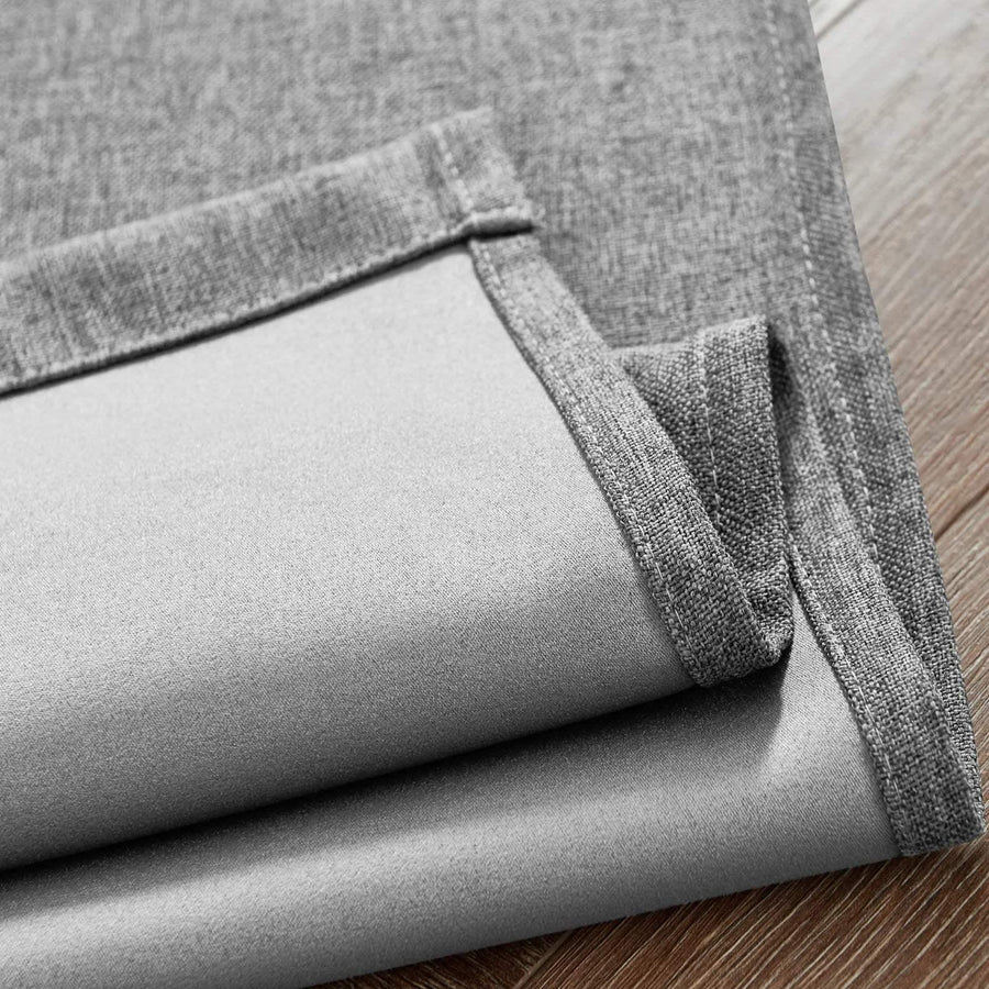 Solid Faux Linen Rod Pocket Kitchen Curtains - Jinchan Home