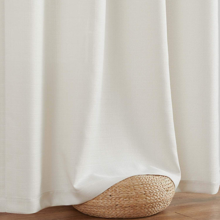 Solid Faux Linen Polyester 3-in-1 Curtains - Jinchan Home