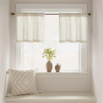 
                    
                      Linen Textured Tier Kitchen Curtains - Jinchan Home
                    
                  