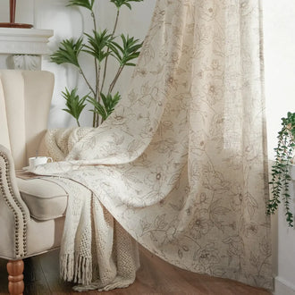 
                    
                      Floral Linen Curtains - Jinchan Home
                    
                  