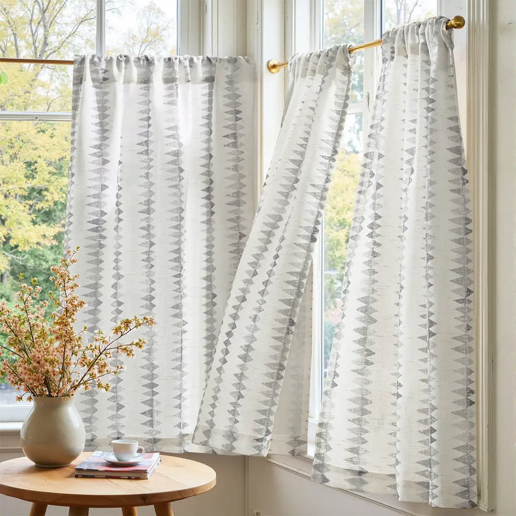 Geometric Triangle Kitchen Curtains - Jinchan Home