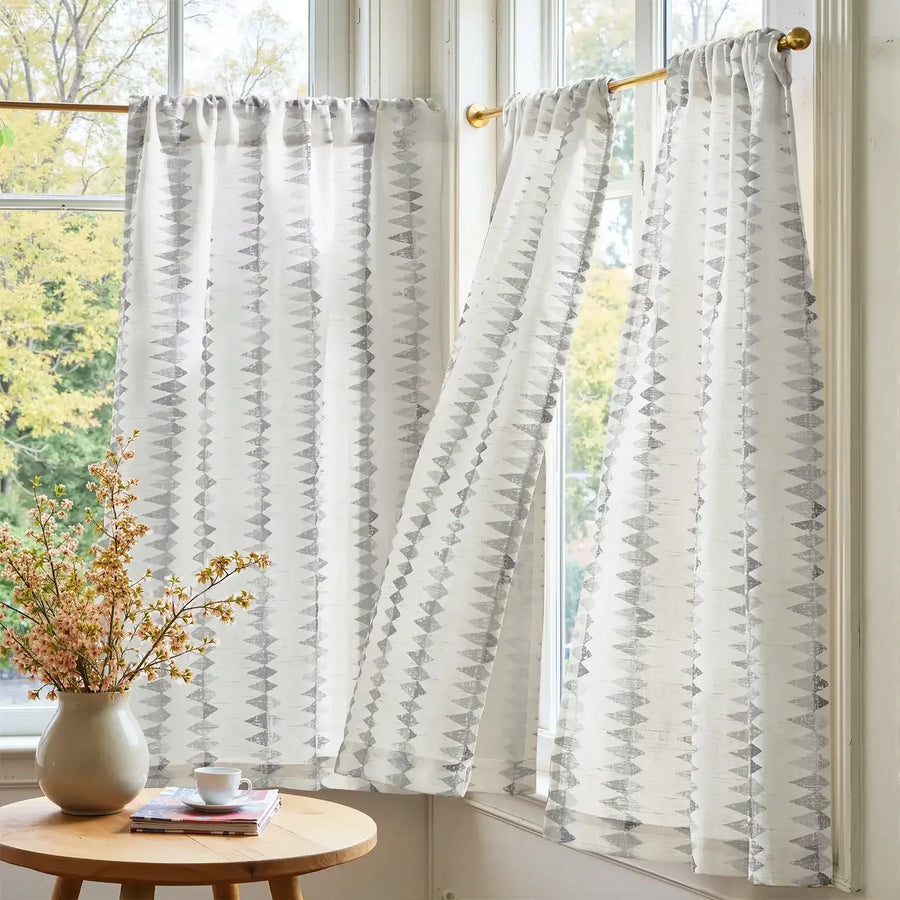 Geometric Triangle Kitchen Curtains - Jinchan Home