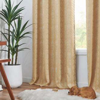 
                    
                      Dark-Toned Boho Geometric Grommet Curtains - Jinchan Home
                    
                  