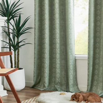 
                    
                      Dark-Toned Boho Geometric Grommet Curtains - Jinchan Home
                    
                  