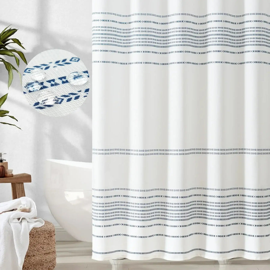 Boho Geometric Striped Shower Curtain - Jinchan Home