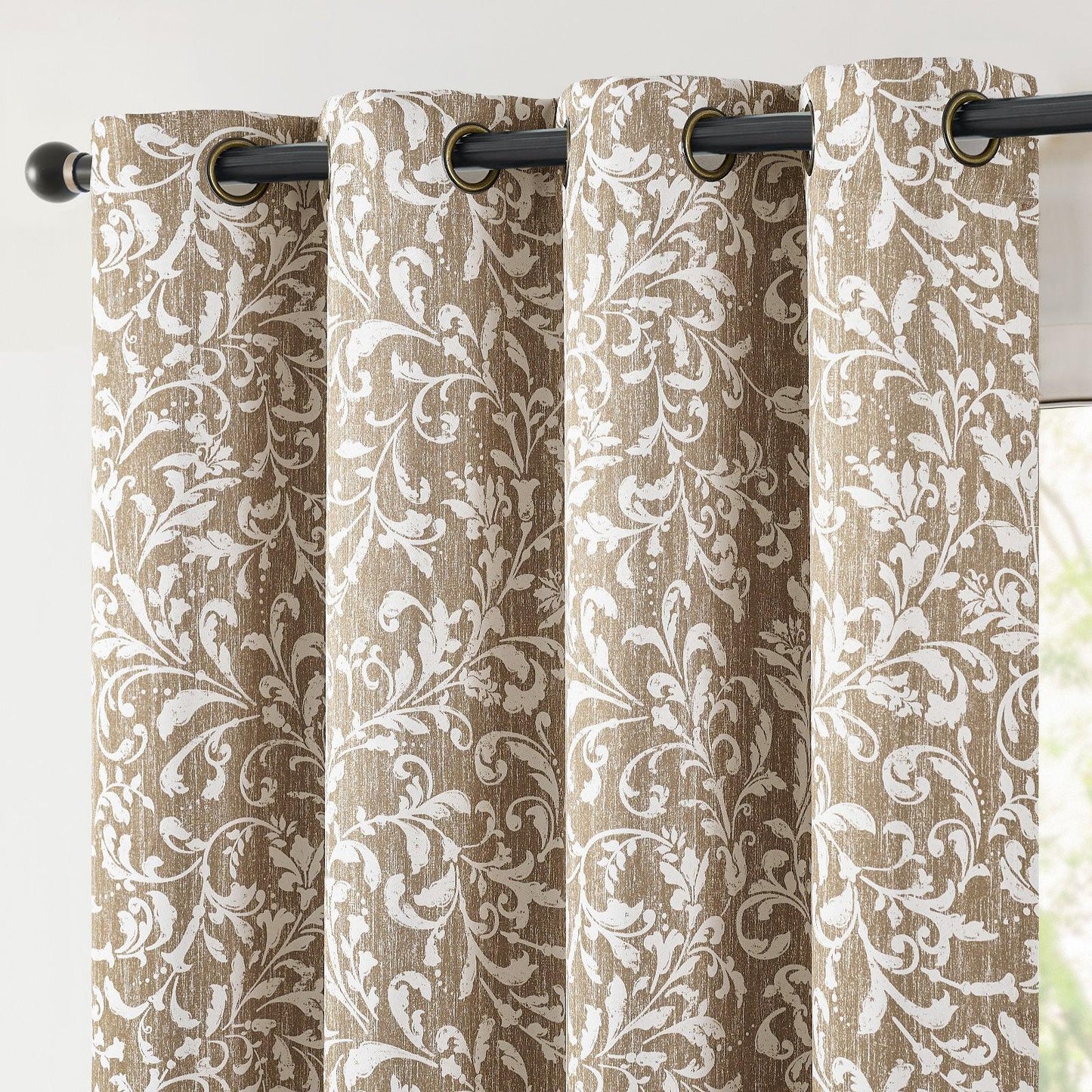Vintage Scroll Pattern Curtains - Jinchan Home