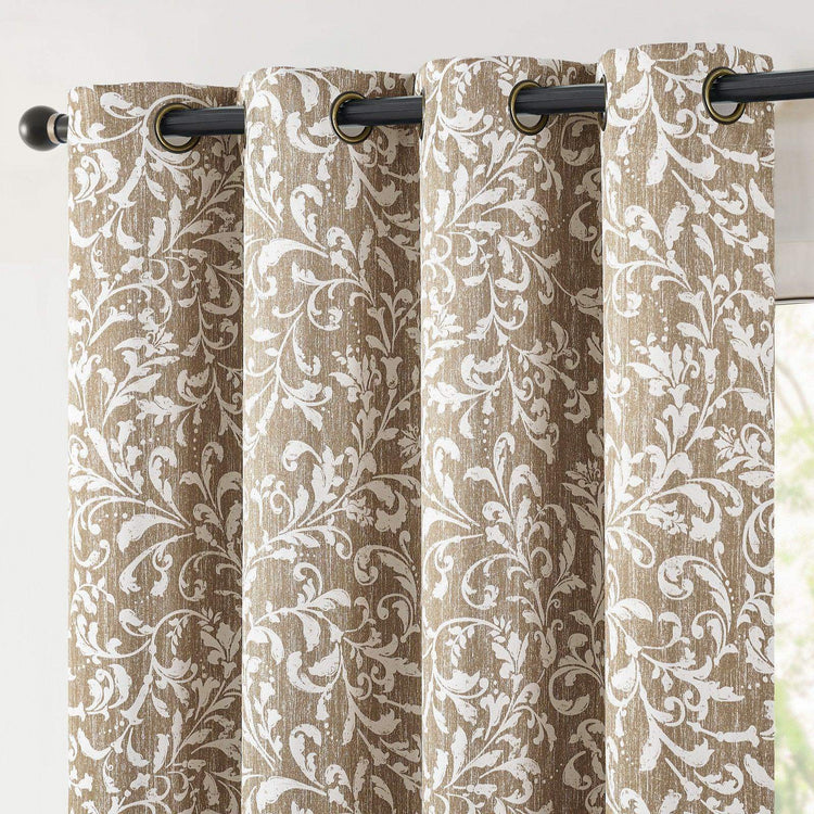 Vintage Scroll Pattern Curtains - Jinchan Home