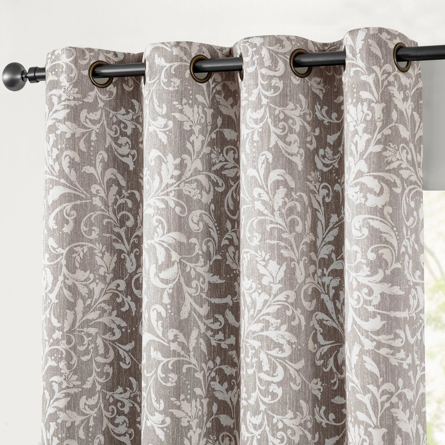Vintage Scroll Pattern Curtains - Jinchan Home