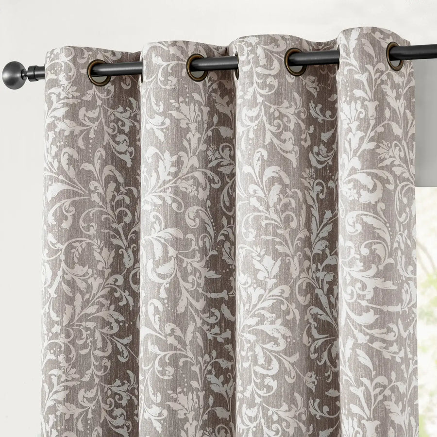 Vintage Scroll Pattern Curtains - Jinchan Home