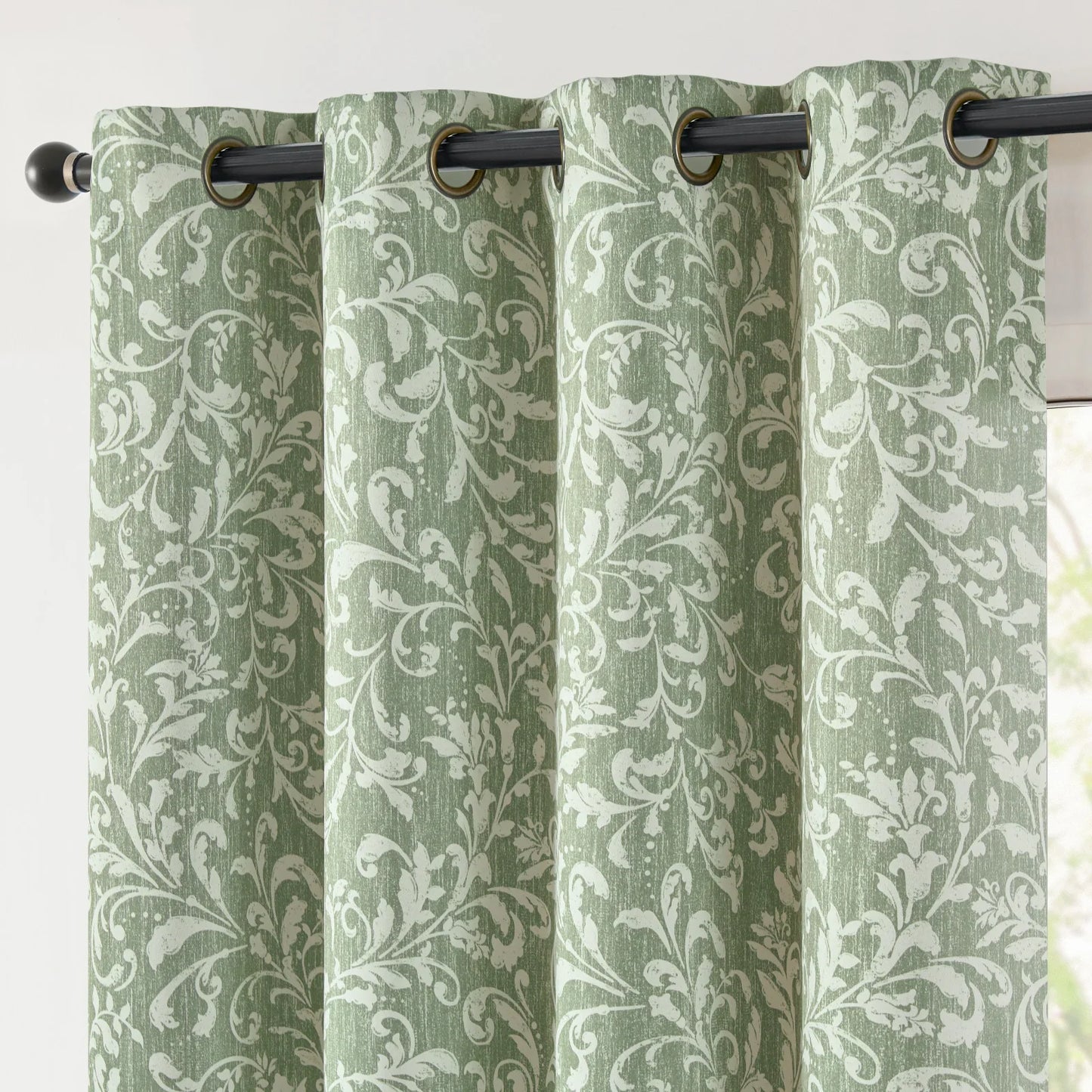 Vintage Scroll Pattern Curtains - Jinchan Home