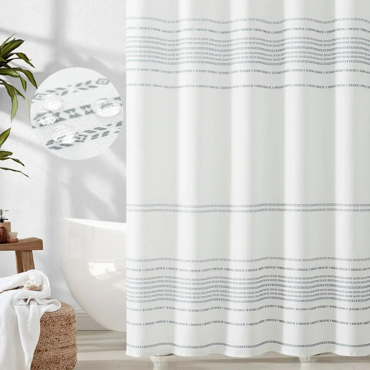 Boho Geometric Striped Shower Curtain - Jinchan Home