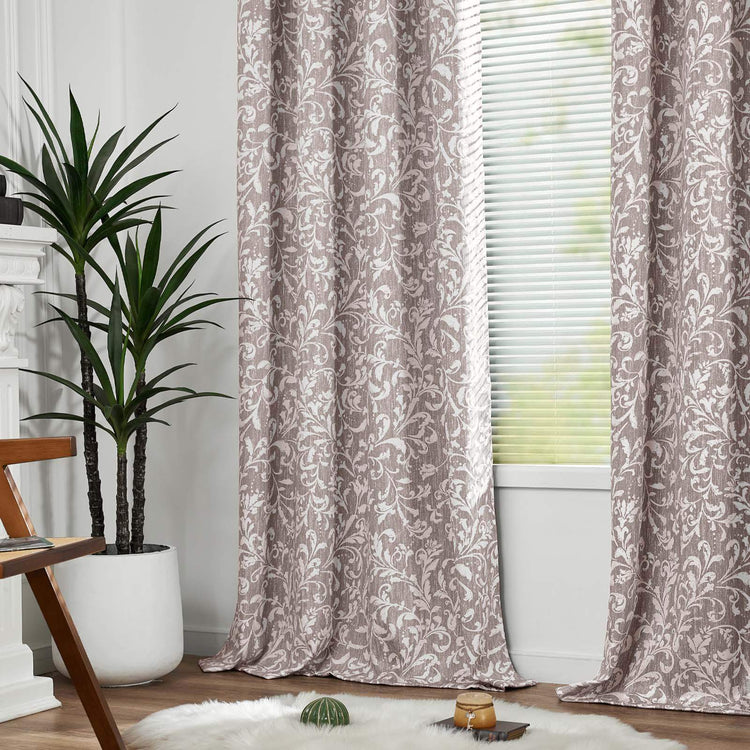 Vintage Scroll Pattern Curtains - Jinchan Home