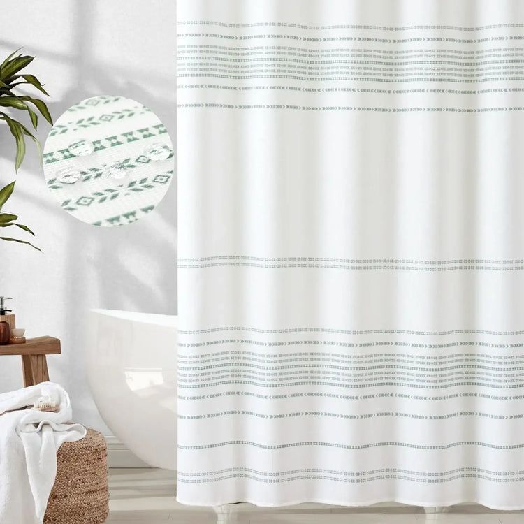 Boho Geometric Striped Shower Curtain - Jinchan Home