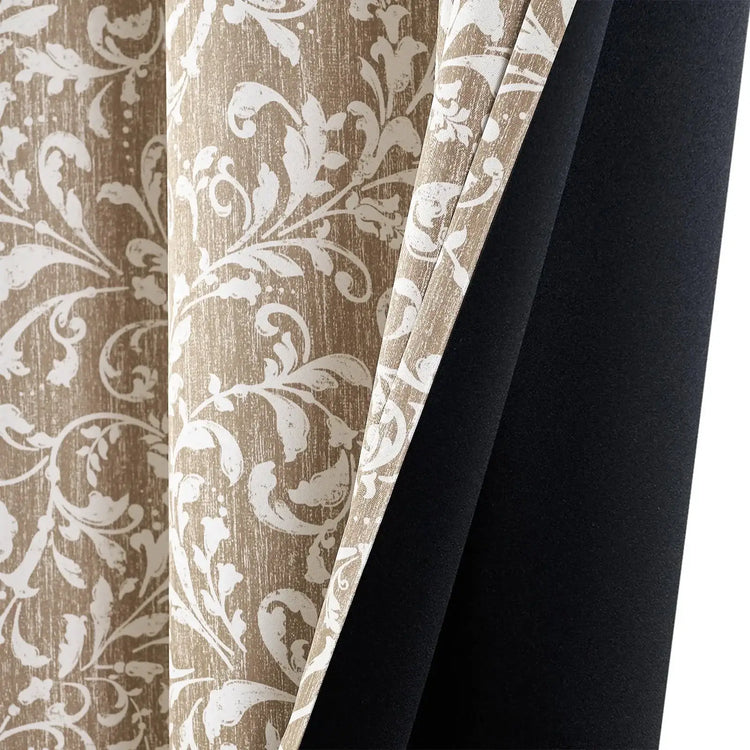 Vintage Scroll Pattern Curtains - Jinchan Home