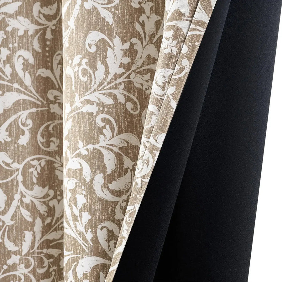 Vintage Scroll Pattern Curtains - Jinchan Home