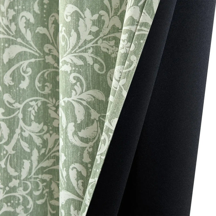 Vintage Scroll Pattern Curtains - Jinchan Home