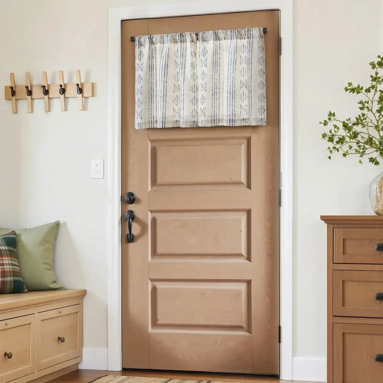 Boho Linen Rod Pocket Kitchen Curtains - Jinchan Home