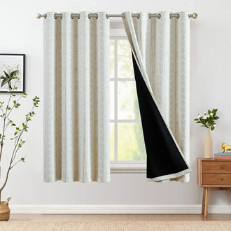 
                    
                      Light-Toned Boho Vertical-Stripe Geometric Grommet Curtains - Jinchan Home
                    
                  