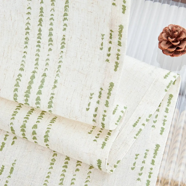 Boho Linen Rod Pocket Kitchen Curtains - Jinchan Home