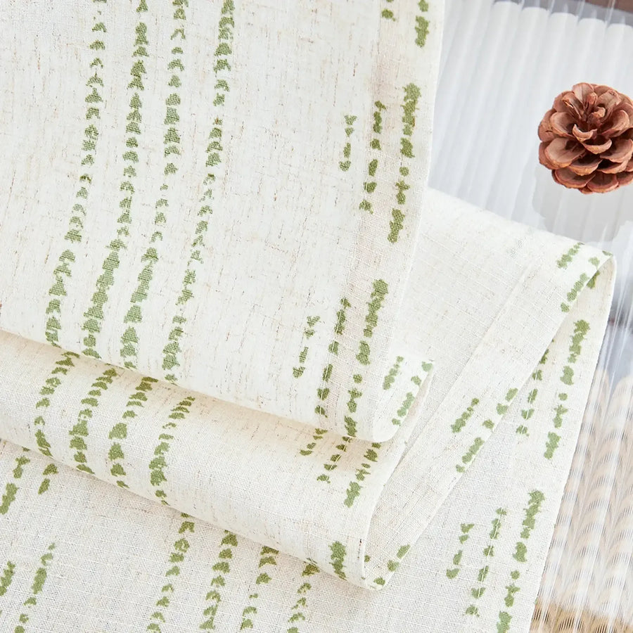 Boho Linen Rod Pocket Kitchen Curtains - Jinchan Home