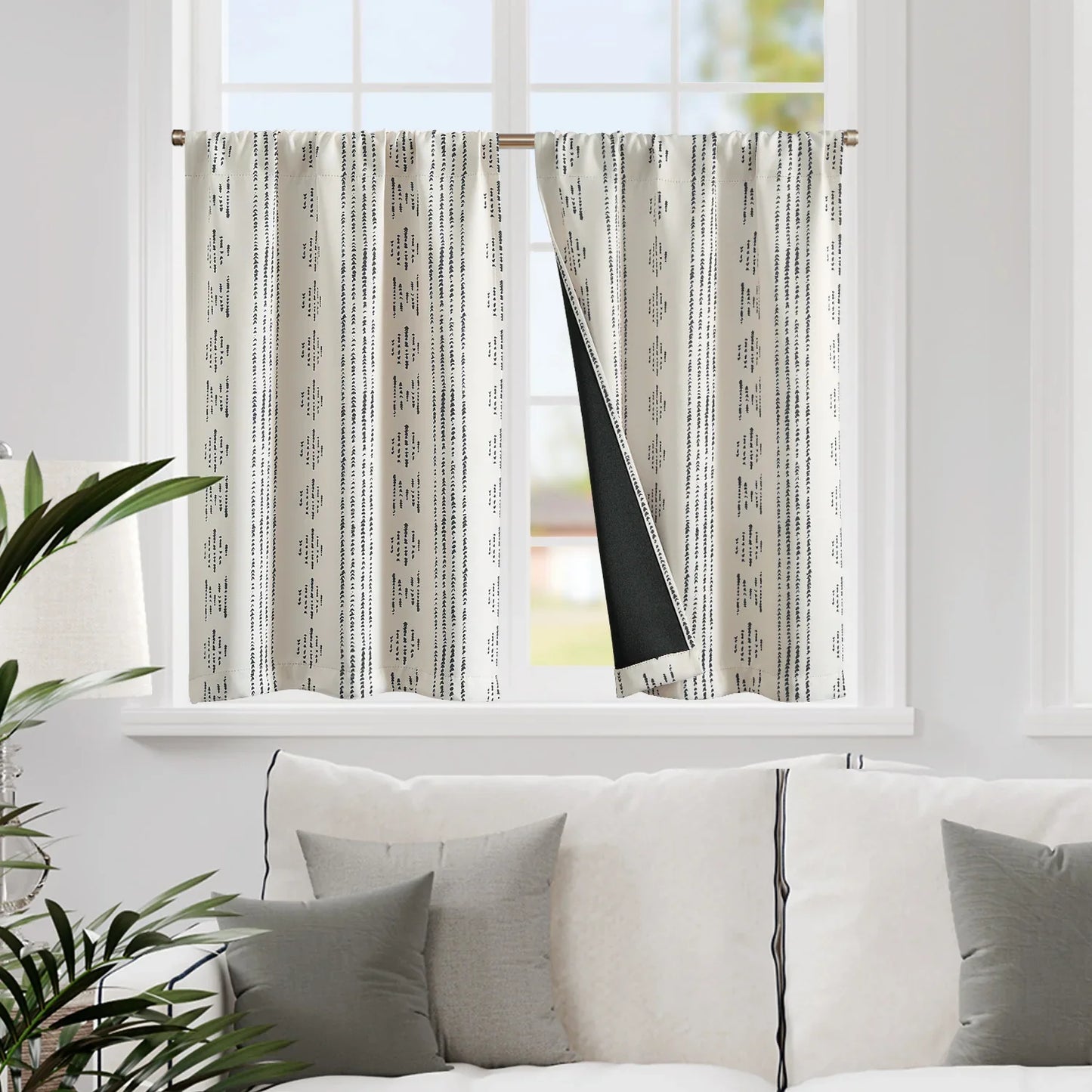 Boho Geometric Stripe Kitchen Curtains - Jinchan Home