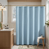 Solid Herringbone Waterproof Shower Curtain - Jinchan Home