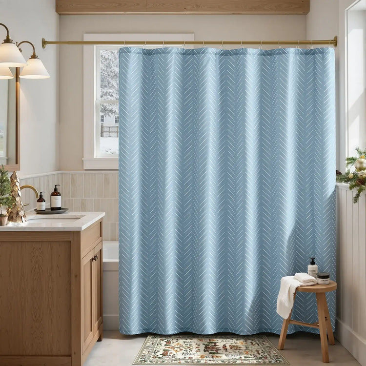 
                    
                      Solid Herringbone Waterproof Shower Curtain - Jinchan Home
                    
                  
