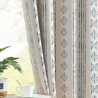 
                    
                      Light-Toned Boho Vertical-Stripe Geometric Grommet Curtains - Jinchan Home
                    
                  