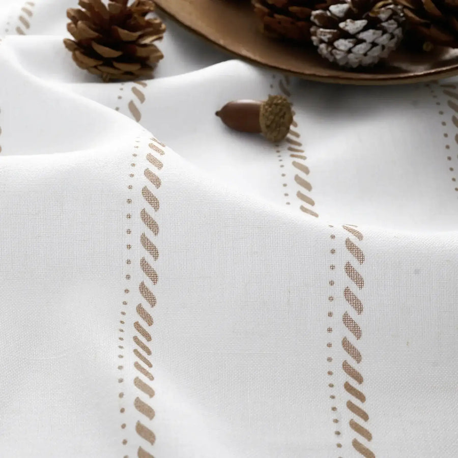 Linen Striped Kitchen Curtains - Jinchan Home