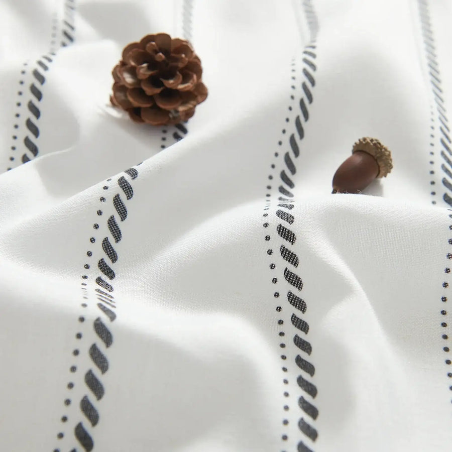 Linen Striped Kitchen Curtains - Jinchan Home