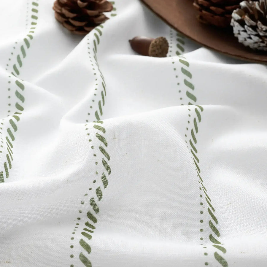 Linen Striped Kitchen Curtains - Jinchan Home