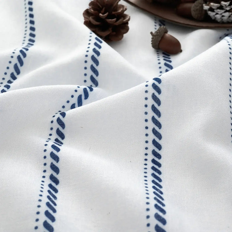 Linen Striped Kitchen Curtains - Jinchan Home