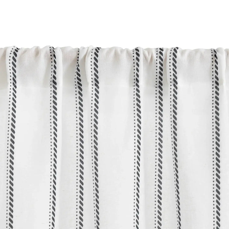 Linen Striped Kitchen Curtains - Jinchan Home