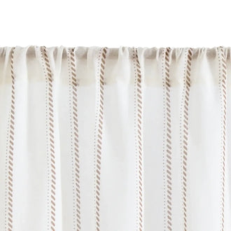 Linen Striped Kitchen Curtains - Jinchan Home