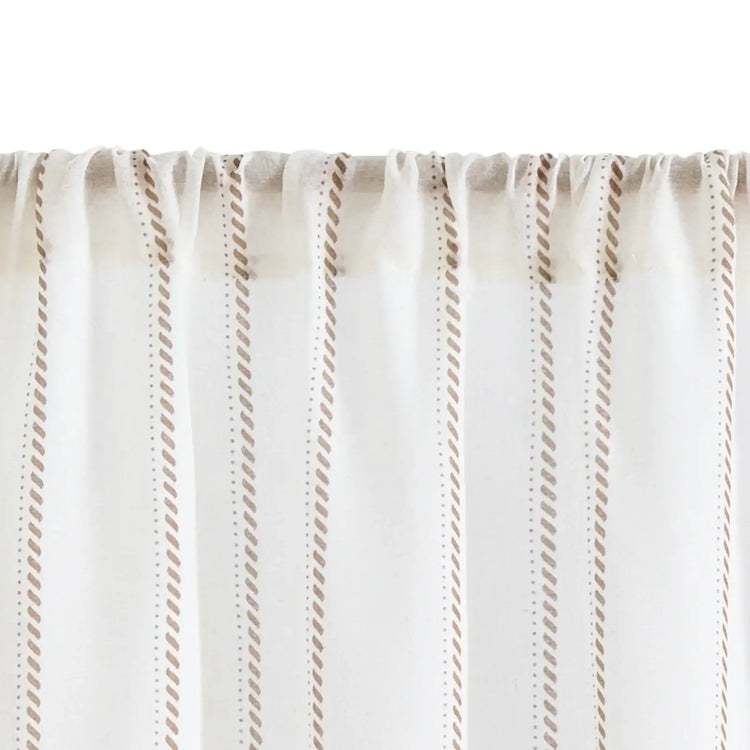 Linen Striped Kitchen Curtains - Jinchan Home