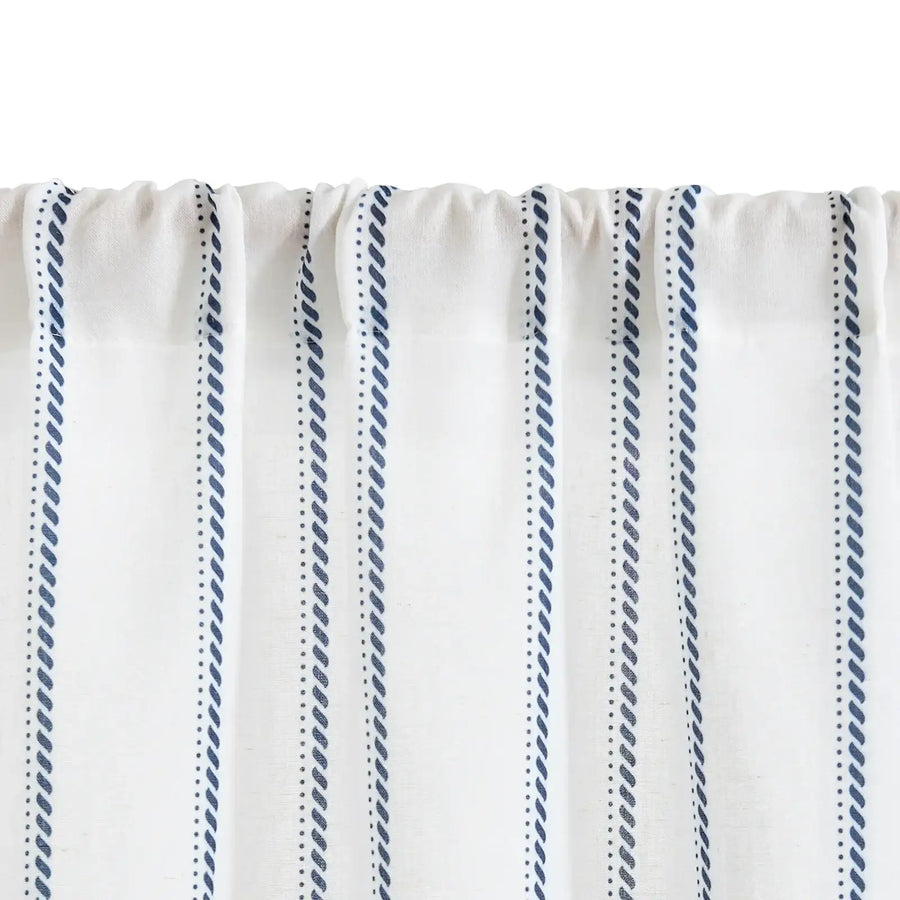 Linen Striped Kitchen Curtains - Jinchan Home