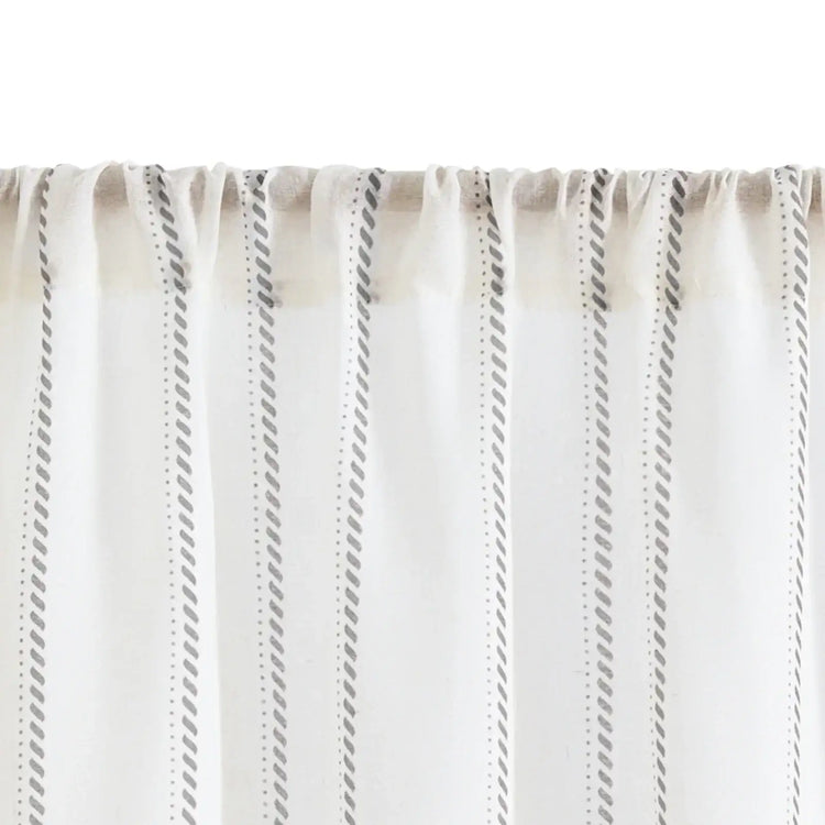 Linen Striped Kitchen Curtains - Jinchan Home