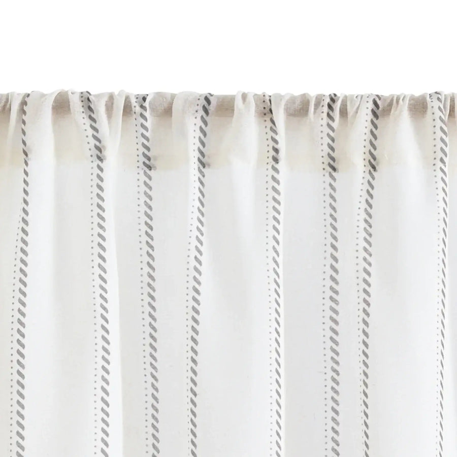 Linen Striped Kitchen Curtains - Jinchan Home