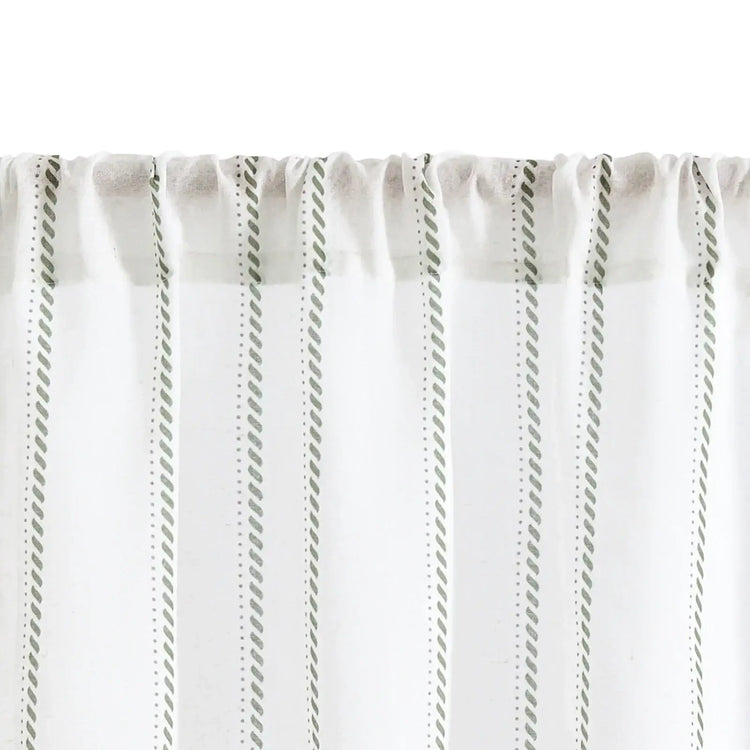 Linen Striped Kitchen Curtains - Jinchan Home