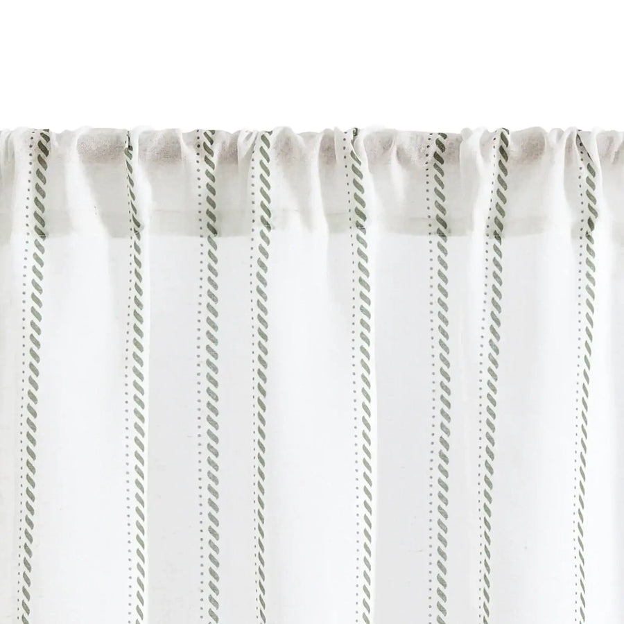 Linen Striped Kitchen Curtains - Jinchan Home