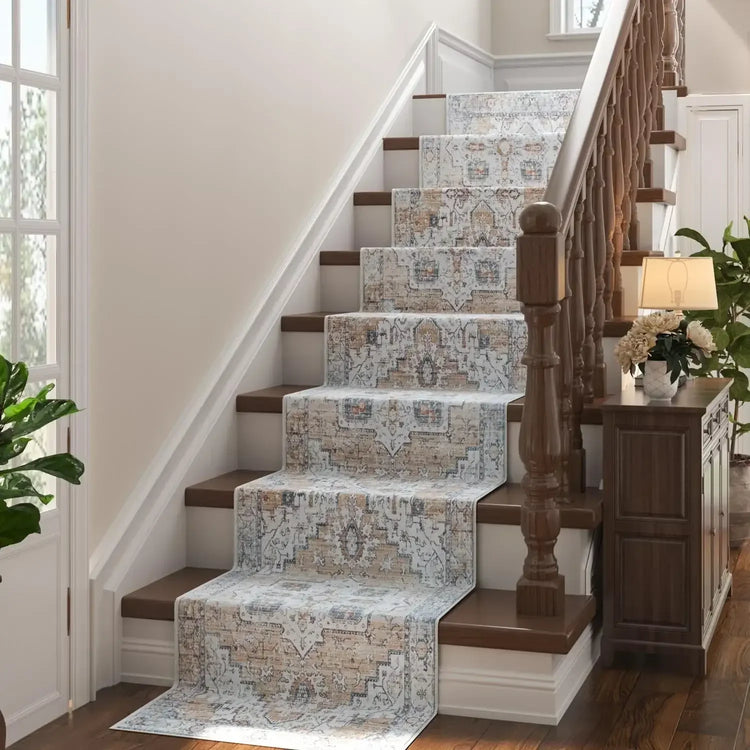 Vintage Persian-Style Distressed Area Rug - Jinchan Home