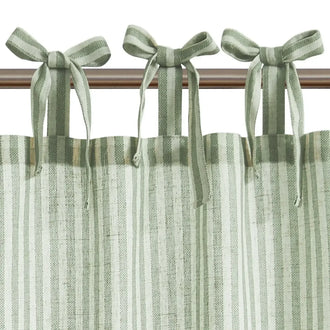 
                    
                      Striped Linen Blend DIY Tie-Top Kitchen Curtains - Jinchan Home
                    
                  