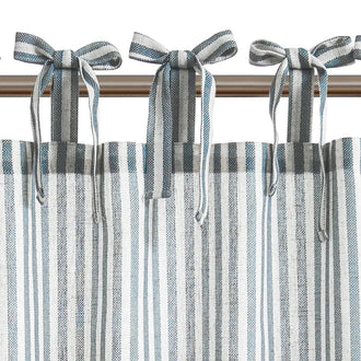 
                    
                      Striped Linen Blend DIY Tie-Top Kitchen Curtains - Jinchan Home
                    
                  