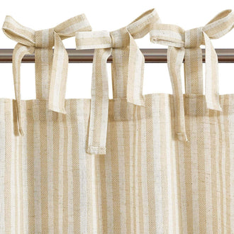 
                    
                      Tie Top Striped Linen Kitchen Curtains - Jinchan Home
                    
                  