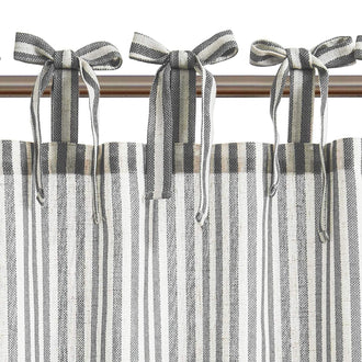 
                    
                      Striped Linen Blend DIY Tie-Top Kitchen Curtains - Jinchan Home
                    
                  