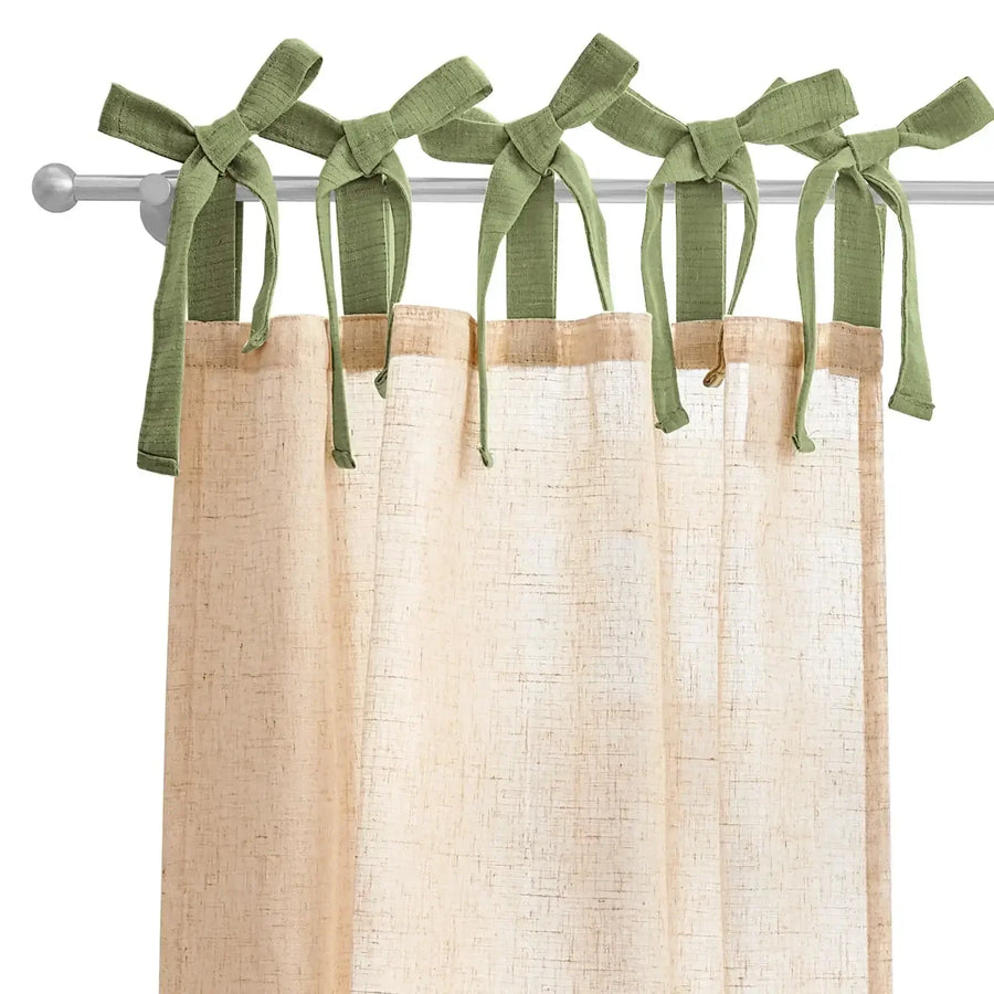 DIY Colorblock Linen-Blend Kitchen Curtains - Jinchan Home