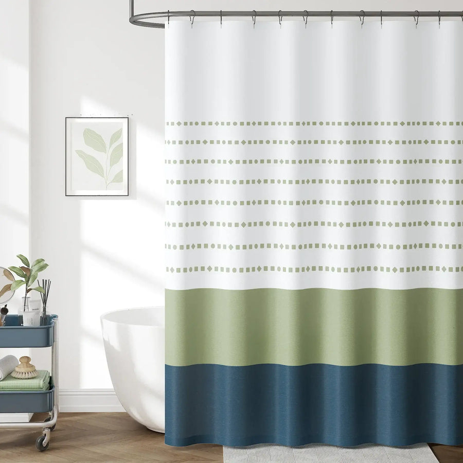 Boho Geometric Striped Shower Curtain - Jinchan Home