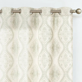 Embroidered Paisley Grommet Curtains - Jinchan Home